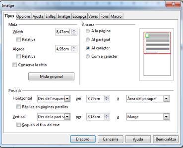 Quan vulgueu posar les imatges només heu de posar el cursor a la cel la que vulgueu i inserir la imatge (2007: pestanya Insertar/Imagen; 2003 OpenOffice: Insertar/Imagen/desde archivo).