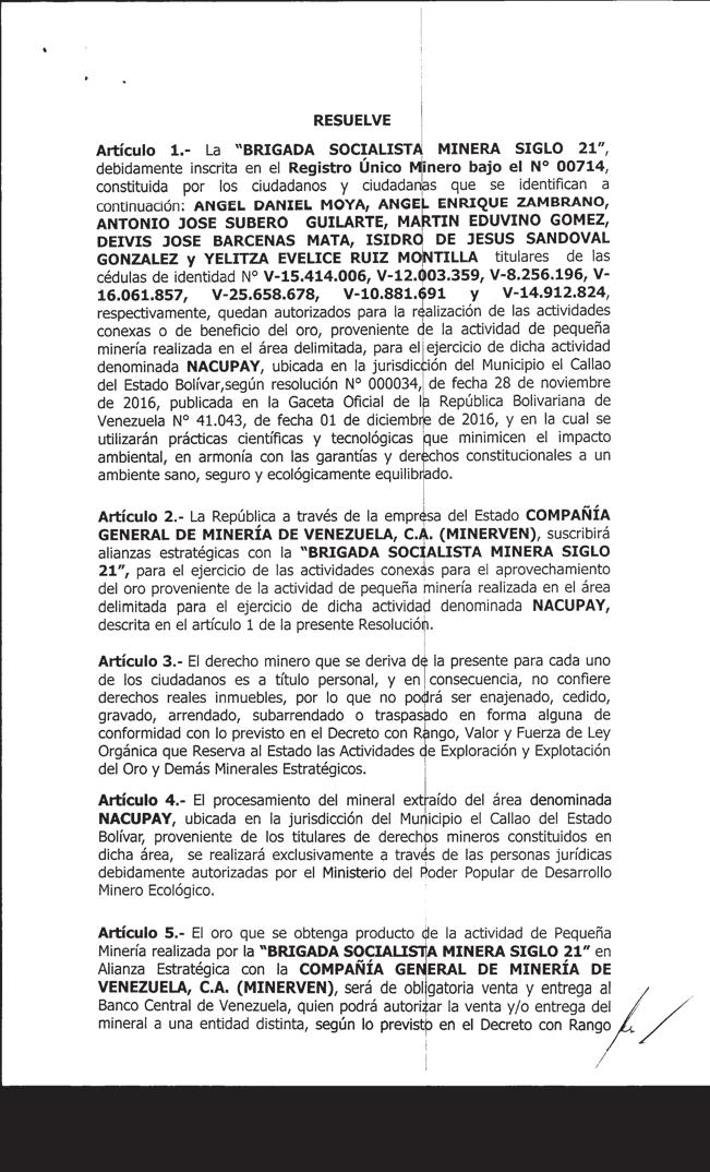 GACETA OFICIAL DE LA REPÚBLICA BOLIVARIANA