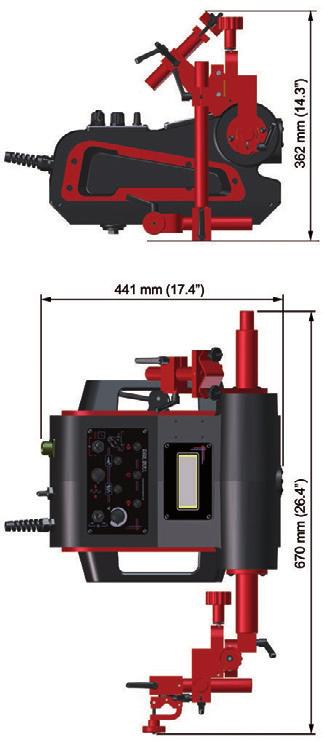 Voltaje Potencia Posición de soldadura (según EN ISO 6947 y AWS/ASME) Diámetro de antorcha Radio mín.