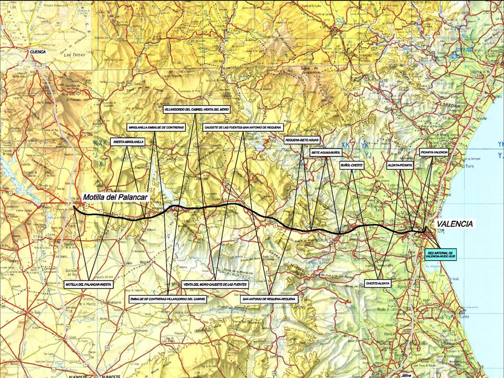 Trayecto Motilla del Palancar Valencia Longitud: 147 Km Incluye Estaciones de RequenaRequena-Utiel y Valencia.