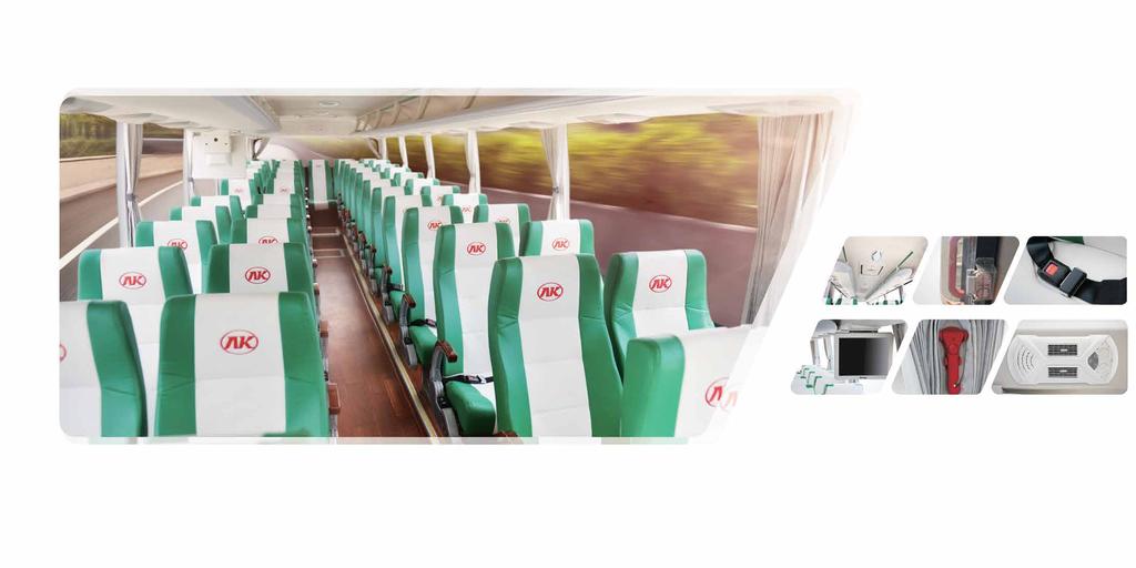 INTERIORES El bus de la serie Ankai A8 está diseñado para proporcionar un entorno más satisfactorio y cómodo para los pasajeros.