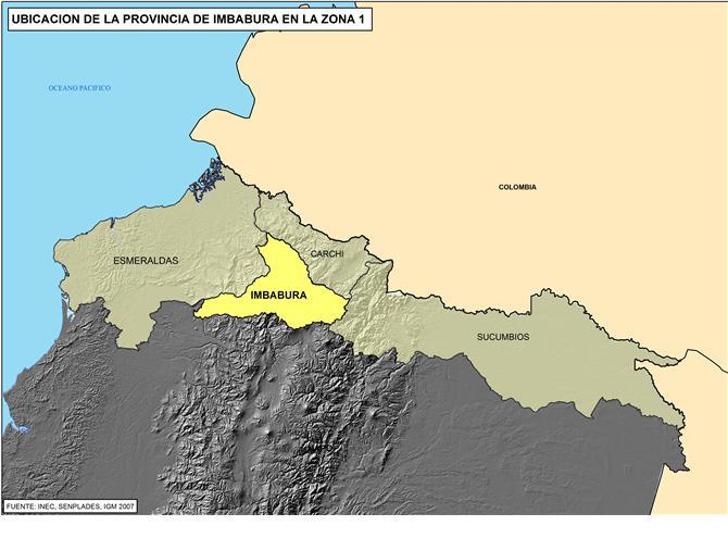 FICHA DE CIFRAS GENERALES PROVINCIA IMBABURA, se encuentra en la Zona 1 de planificación.