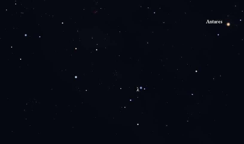 Sagitario A la izquierda, es decir hacia el este, del Escorpión localice un grupo de ocho estrellas, dos de 2ª magnitud y todas las demás de 3ª; ocupan casi toda la mitad izquierda del gráfico