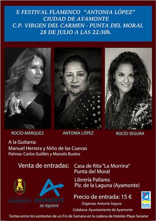 SÁBADO 28: FESTIVAL FLAMENCO X Festival Flamenco Antonia López Ciudad de Ayamonte.