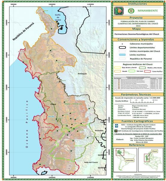 Mapa Geomorfología del departamento del Chocó CARACTERÍSTICAS AMBIENTALES