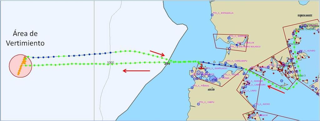 Punto de Vertimiento en el mar Analizado y aprobado técnicamente por Subpesca y AAMM. A 130km aprox.