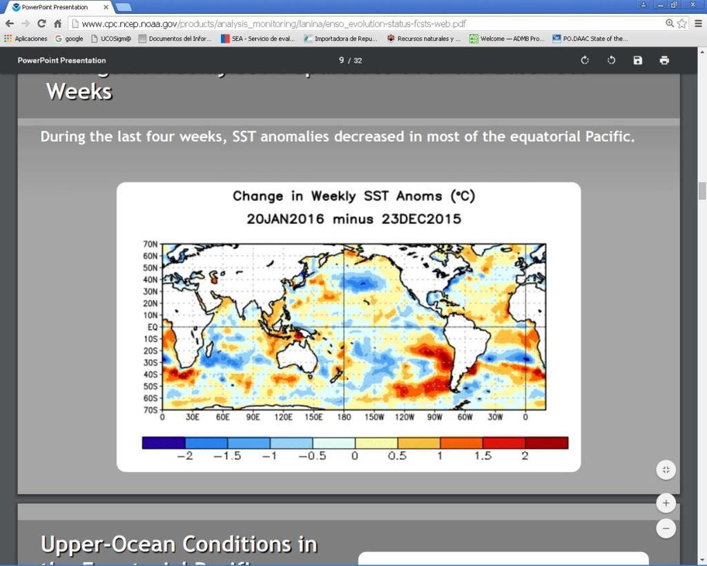 Imagen Anomalía Temperatura Superficial del Mar