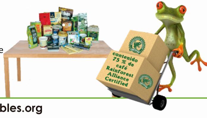 uso de sello en producto certificado y materiales promocionales Registro de aprobaciones otorgadas por Rainforest Alliance para uso