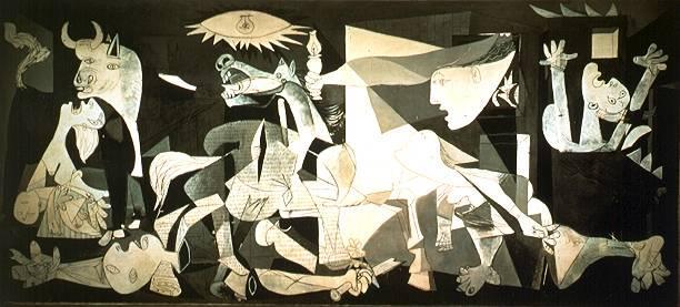 El Guernica (1937, óleo s/ lienzo, 349 776,6 cm, Museo Nacional Centro de Arte Reina Sofía, Madrid) del pintor español