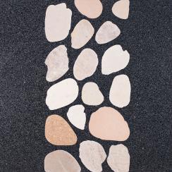 agregados de piedra (obtenidos por la trituración del material de desecho de las