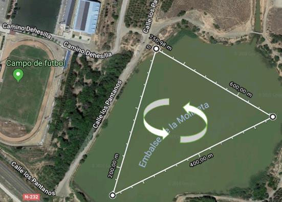 6.- DESCRIPCIÓN DE LOS RECORRIDOS 6.1. NATACIÓN: 750 metros en el pantano de La Molineta. La prueba comenzará a las 17:00 h.