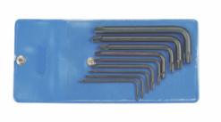 H 43 TX JUego De llaves allen para tornillos torx hembra T En funda de plástico azul (LDPE) T Ejecución KTX con cabeza esférica T Acero al cromo-vanadio 50CrV4, pavonado T TORX = marca registrada de