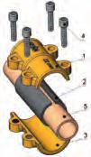 Abrazaderas de reparación Instrucciones de montaje AbrazADERAS 1 parte superior 2 goma 3 parte inferior 4 tornillo allen 5 tubo Para tubos: Según DIN EN 1057 duro R290 blando R220 Medidas: