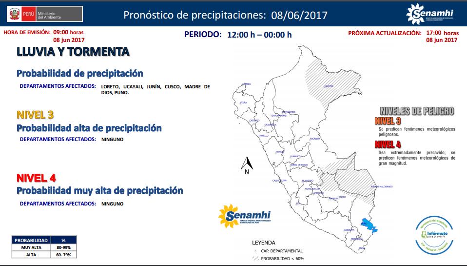Pronóstico de temperaturas para hoy La ciudad de Lima registrará hoy una temperatura máxima de 20 C y una mínima de 17 C.