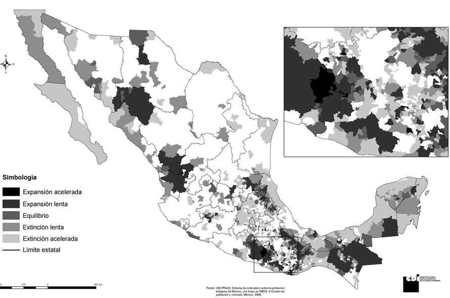 enero-abril 2009 Desacatos esquinas Mapa 1. índice de reemplazo etnolingüístico 4 135 te supuesto se ubican por arriba de 1.