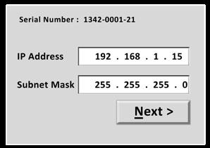 D Enter the new IP address and subnet mask.