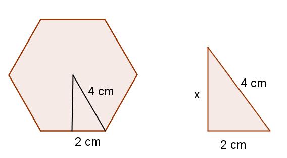 61. Un prisma recto de 4 cm de altura tiene como base un hexágono regular de 4 cm de lado. Calcula el área lateral y el área total.