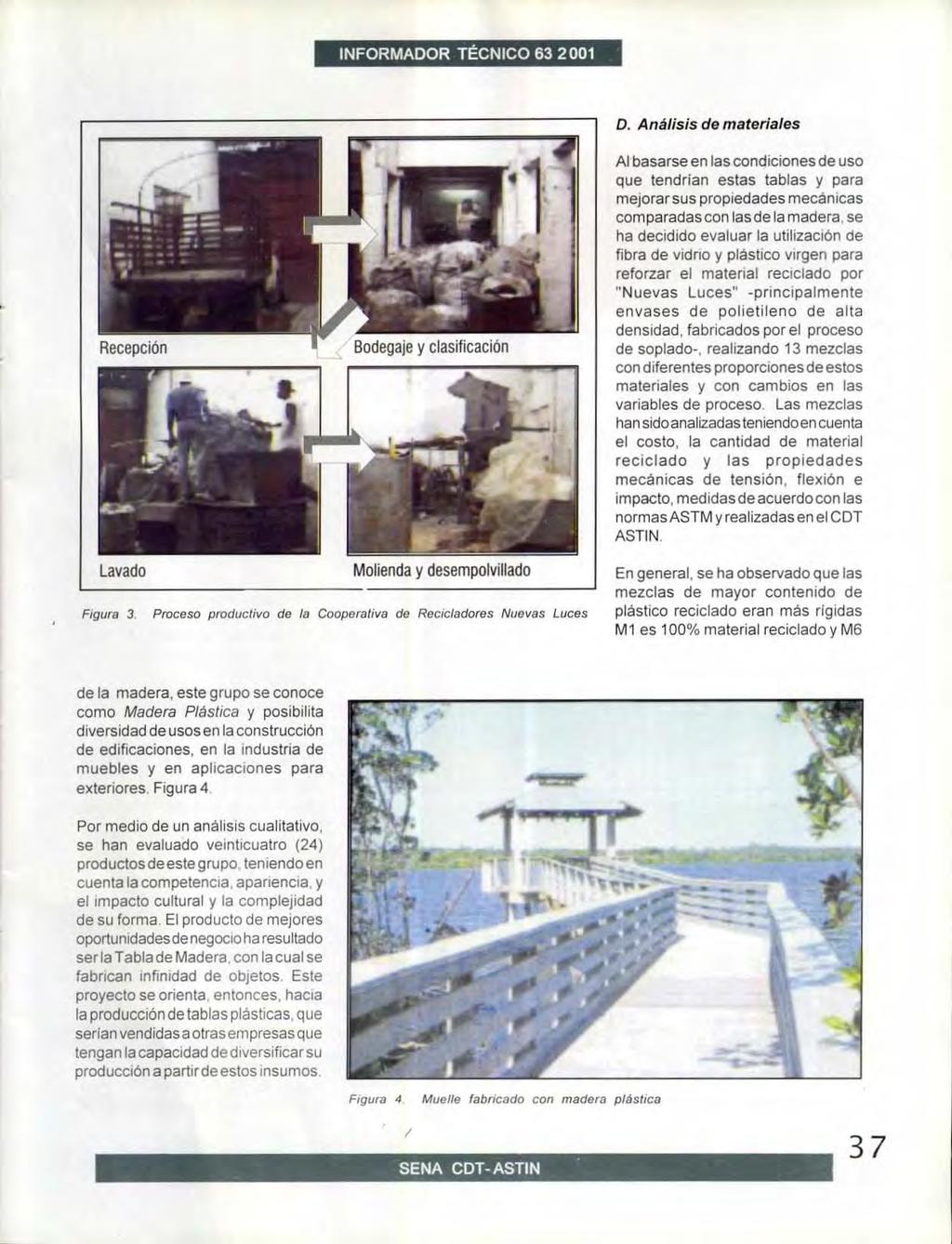 D. A nalisis de materiales Bodegaje y clasificacion Lavado Molienda y desempolvillado Figura 3.