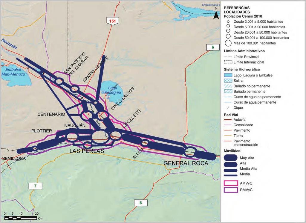 las características de autopistas o autovías, tanto en el sentido oeste-este -desde Senillosa hasta General Roca- como en el sentido sur-norte -desde Neuquén hasta Añelo-.
