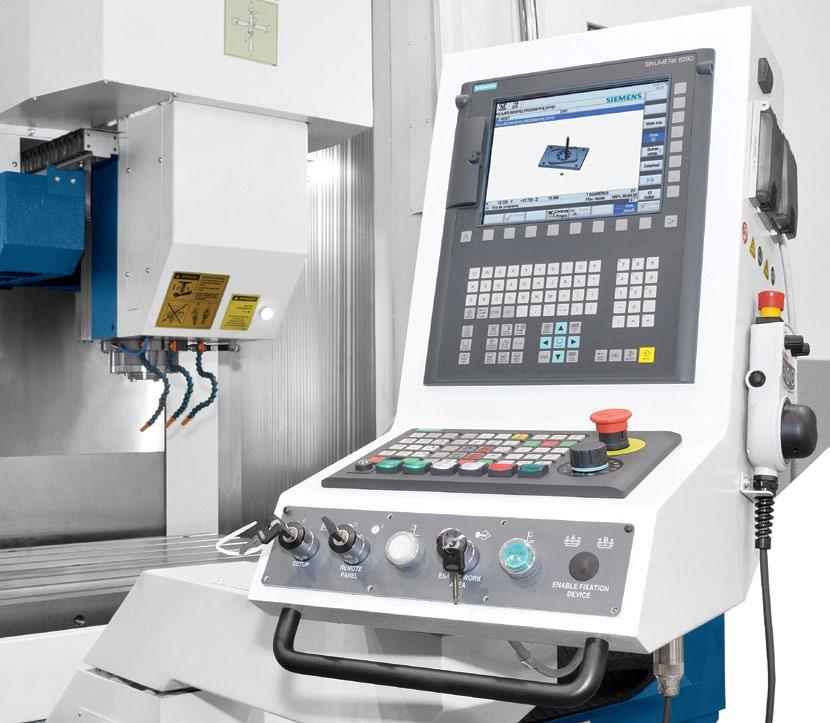 CNC Tecnología, desempeño y confiabilidad El Centro de Mecanizado Vertical de Columna Móvil ROMI DCM 3000 está equipado con CNC Siemens Sinumerik 828D, que ofrece al usuario grandes facilidades de