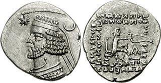 «KINGS of PARTHIA. Orodes II. Circa 57-38 BC. AR Drachm (4.05 g, 12h). Aria mint.