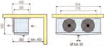 La conducción y/o extracción se realiza por medio de un ventilador radial