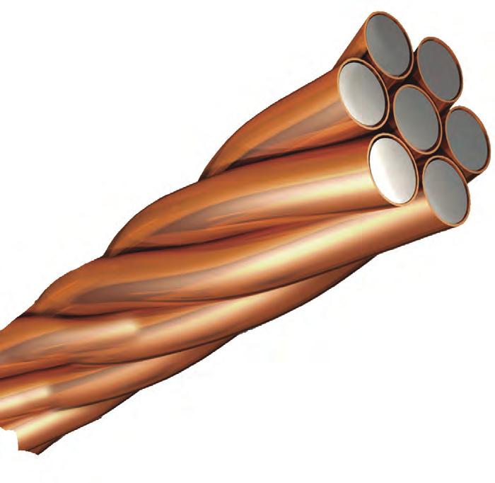 : Es un cable bimetálico que combina la resistencia del acero con la conductividad y resistencia a la corrosión del cobre.