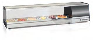 VITRINAS AUXILIARES AUXILIAR DISPLAYS TAPAS SUSHI Pag. 364-369 Pag. 370-371 Bandeja fria tapas Tapas cooler display Bandeja fria sushi Sushi cooler display SOBREMOSTRADOR - WALL DISPLAY Pag.