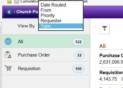 Azulejo de Aprobaciones Ubicada en la página principal de Church Purchasing Services, Approvals Tile (azulego de aprobaciones) mostrará las solicitudes que necesita aprobar.