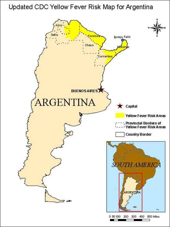 Fiebre amarilla Argentina 5 casos selváticos 1 fallecido Provincia de Misiones (3
