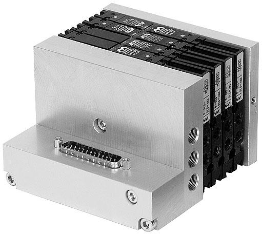 Conexiones eléctricas Conector sub-d Version 11 Conector sub D con 25 polos para hasta 12 electroválvulas biestables ó 24 electroválvulas monoestables. Tensión DC 24 V.