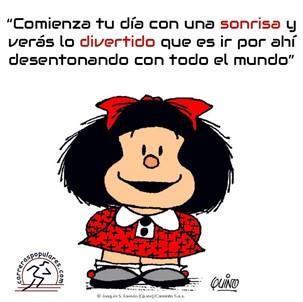 1.11 Así es Mafalda Fíjate en la viñeta y luego haz lo que se te pide. 1. Comenta las palabras de Mafalda. 2. En el enunciado, cómo reformularías el fragmento lo divertido que es? 3.