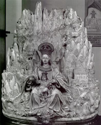 La Virgen y la montaña de Montserrat. Relleu de marbre del segle XVII, d autor anònim. Figura 12. Gravat de procedència holandesa, probablement siscentista, amb la imatge d un caganer.
