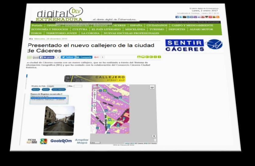 Artículo Digital Extremadura Este nuevo callejero actualiza al anterior de 2011, y cuenta con una versión en papel y en digital, de modo que tiene acceso a las app oficiales del Ayuntamiento de