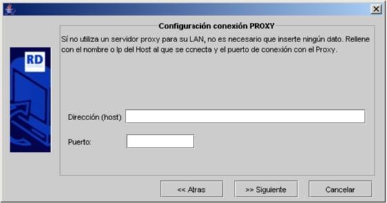 Importante El proxy no debe obligar a autorizar con usuario y password a la máquina que está usando RdDownloader.