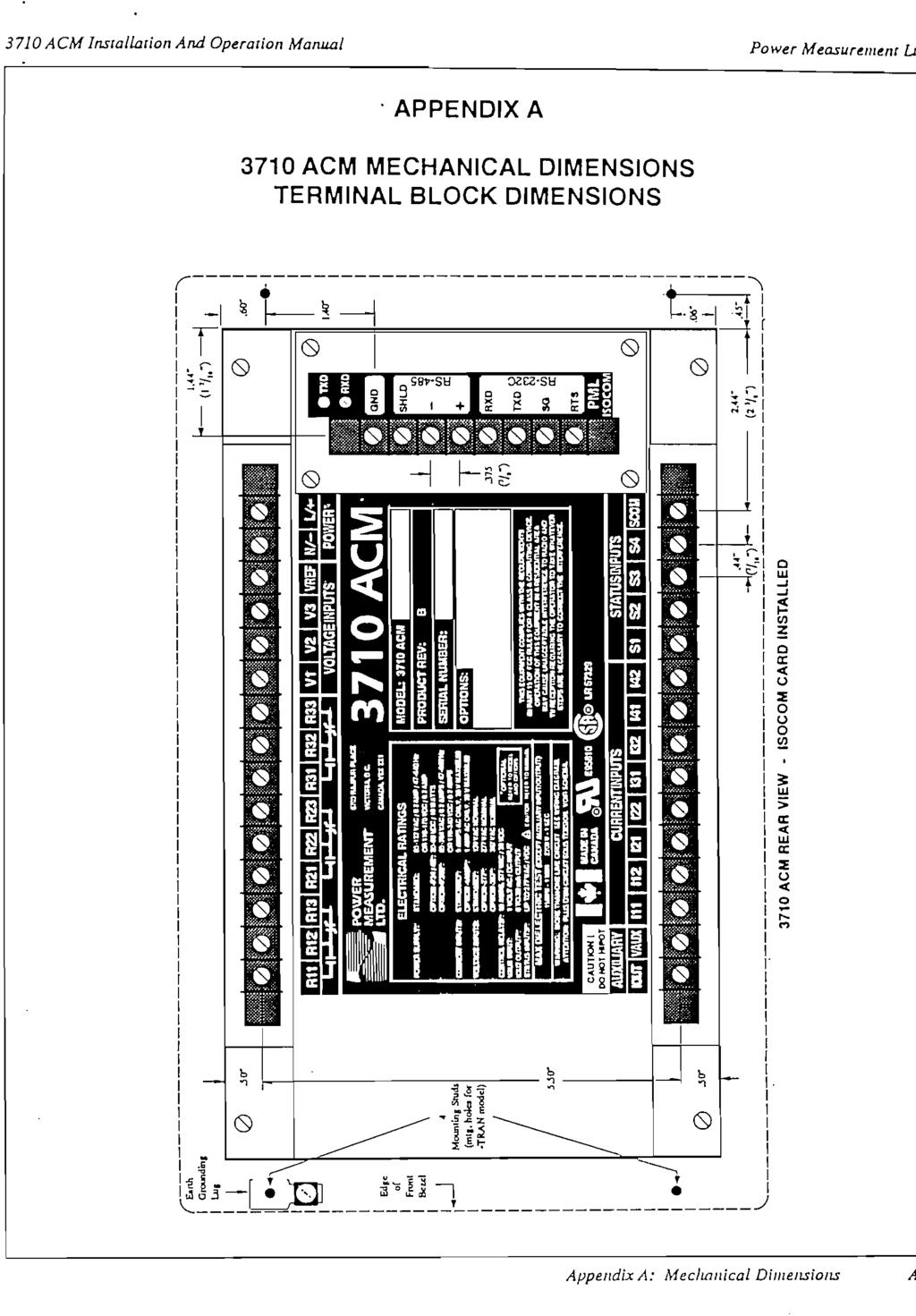 3710 ACMInstallaton And Operarían Manual Power Measuremc APPENDIXA 3710
