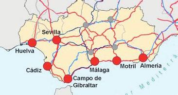 Actualmente, los metros cuadrados que representan las superficies logísticas portuarias en Andalucía son aproximadamente de 10 millones de m 2, encontrándose éstas, constituidas por áreas portuarias,