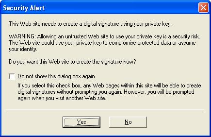 Página: 29 de 31 Dé clic en el botón Aceptar, el sistema presenta una alerta de seguridad informando que el proceso queda con firma digital.