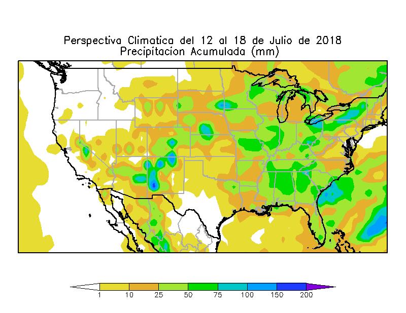 USA Las precipitaciones se extenderán, con valores muy variables, desde moderados a muy abundantes sobre la mayor parte del área agrícola norteamericana, a excepción extremo norte y el sur del área
