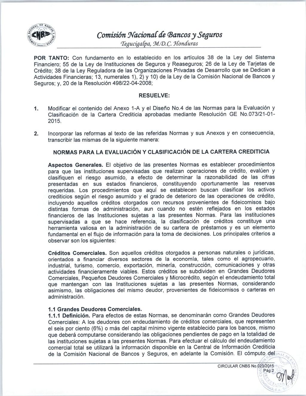 Comisión NacionaCde (Bancosy Seguros TeguágaCpa, ÍM.<D.