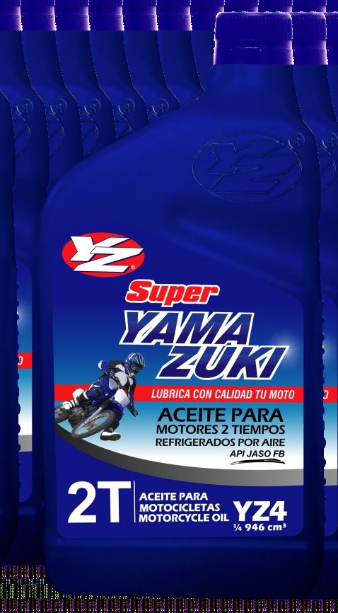 2 El lubricante SuperYamazuki 2T JASO FB es un lubricante de bajo contenido de cenizas, formulado para motores de dos tiempos que requieran un lubricante de baja producción de carbón y de