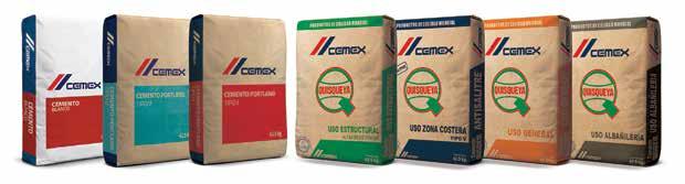 A nivel nacional, comercializamos la marca de cemento CEMEX y Quisqueya para: CEMEX Blanco CEMEX - Tipo V CEMEX - Tipo I Quisqueya - Uso