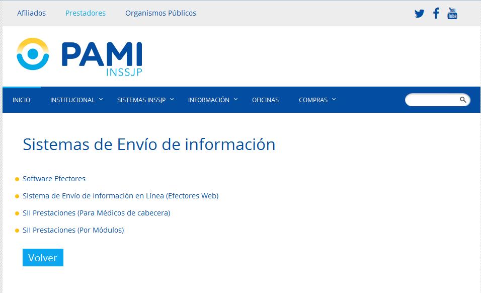 II. DESCARGA E INSTALACION DEL SISTEMA EFECTORES Para descargar el Sistema de Efectores deberá realizar los pasos que se detallan a continuación: Ingrese a la Página Web del Instituto www.pami.org.