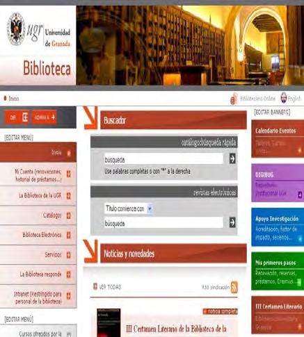 PÁGINA WEB DE LA BIBLIOTECA UNIVERSITARIA http://biblioteca.ugr.