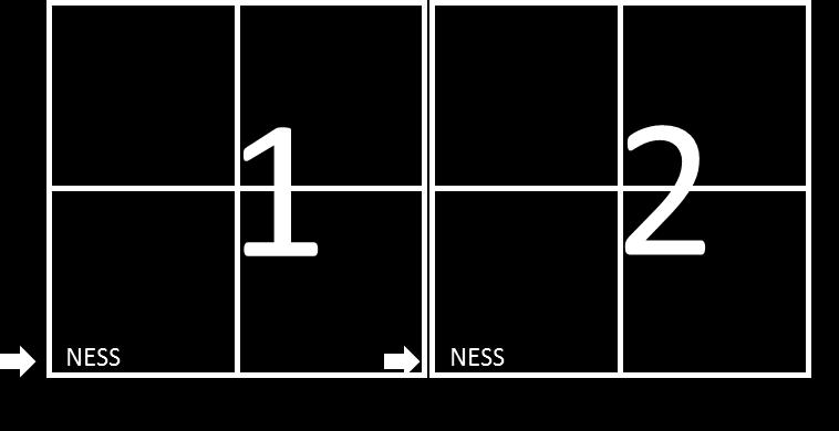 La marca NESS siempre deberá estar orientada a la parte inferior izquierda desde una vista de frente y el siguiente