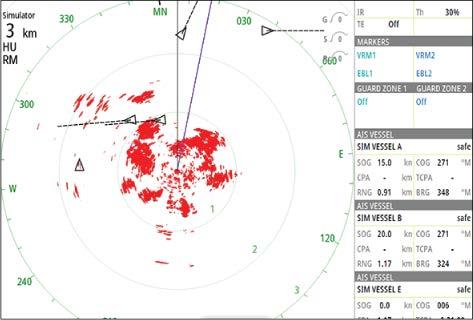 Los targets AIS se pueden superponer a las imágenes de radar y de carta, con lo que es una herramienta importante para navegar con seguridad y evitar colisiones.