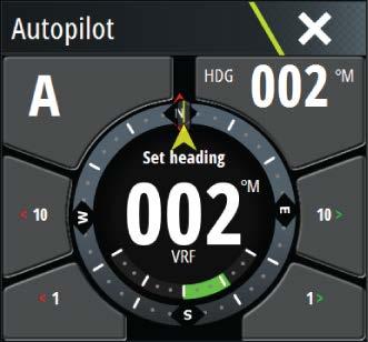 Cuadro emergente del piloto automático Puede controlar el piloto automático desde el cuadro emergente del piloto automático.