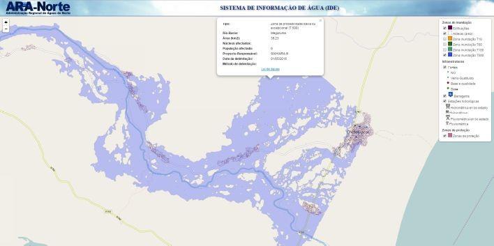 El eje central del SIA es el visor cartográfico, que permite visualizar estudios de cartografía de zonas de inundación, el