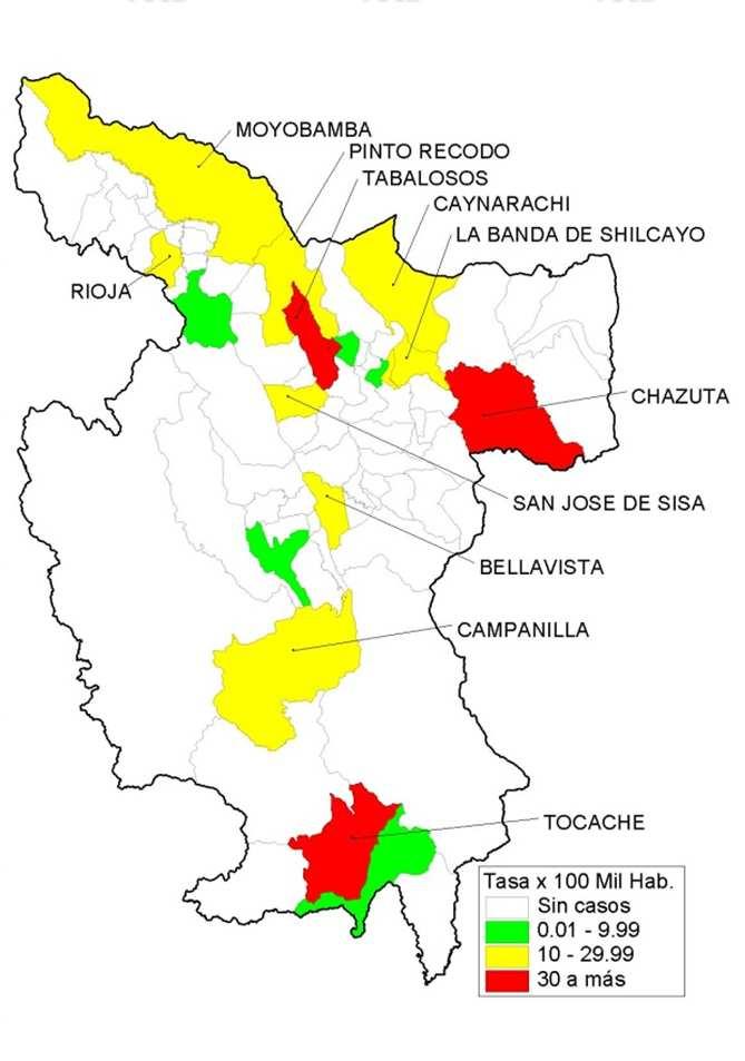 DENGUE: Departamento San Martín 214* 25 2 15 1 Curva de casos de dengue.