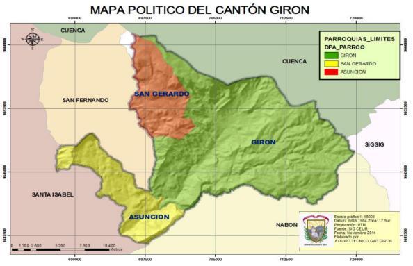 Figura N o 4: Mapa político del cantón Girón.